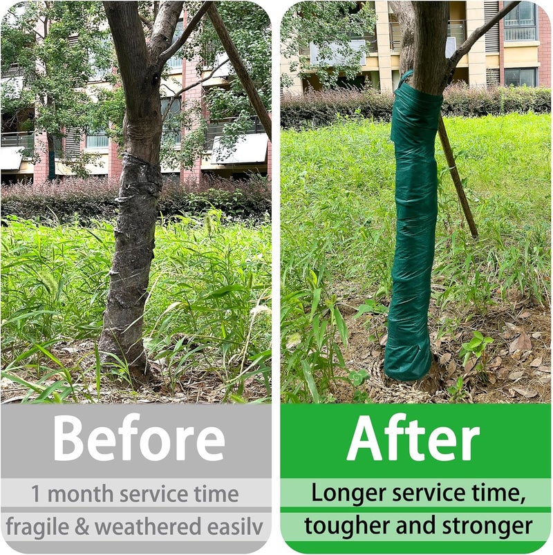 LFUTARI 4.7'' x 150' Larger Tree Protector Wraps, Green Antifreeze Winter Tree Trunk Guard, Reusable Tree Bandage Cover to Keep Plants Warm and Protect Bark from Animal Damage - Image 5